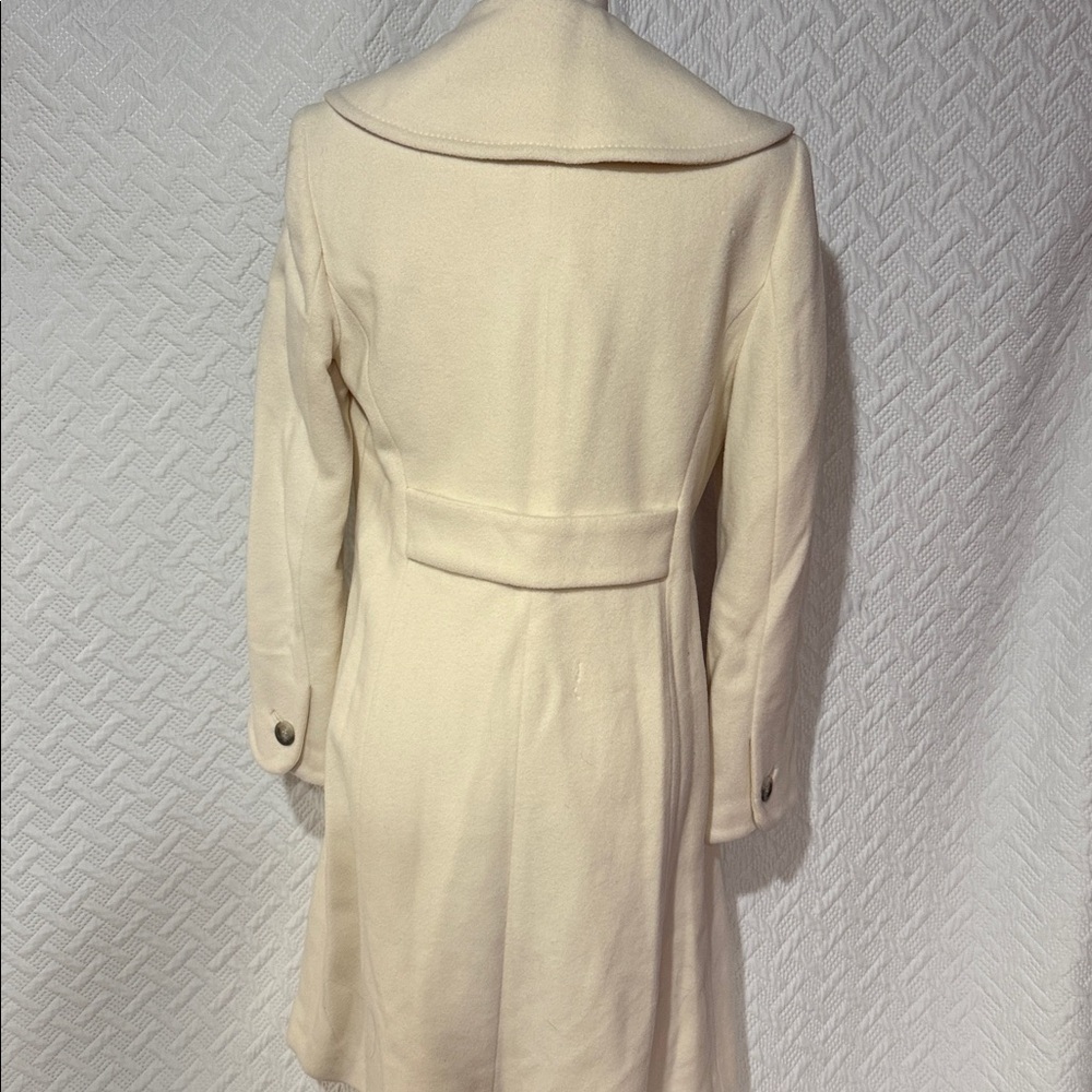 Ann Taylor Cream Pea Coat with Button Accents - Picture 3 of 4